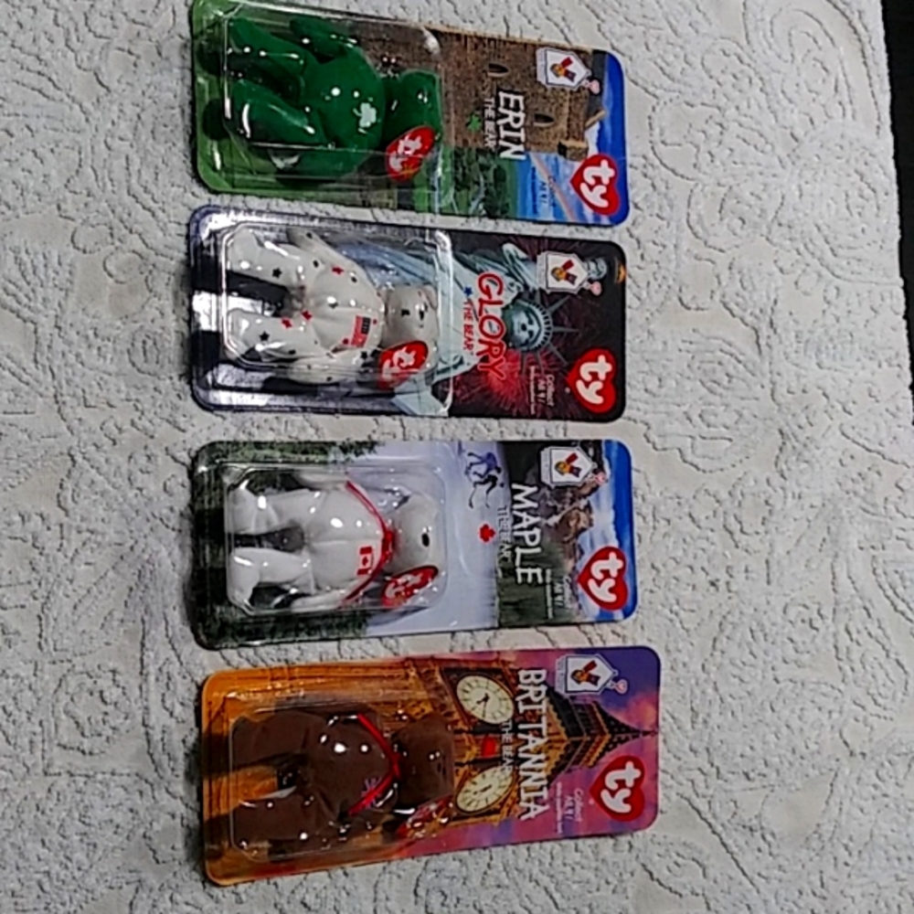 ty beanie baby htf set; Erin, Glory, Maple, and Britannia